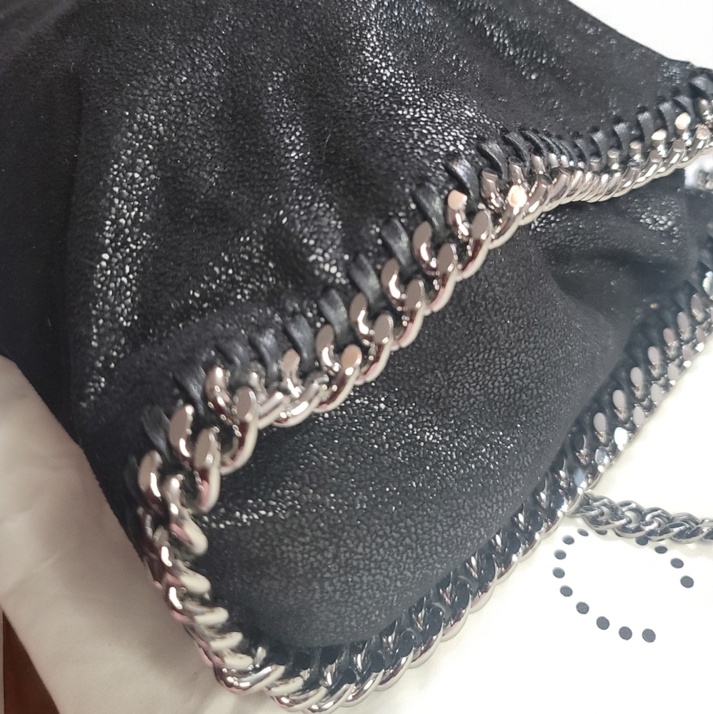 Stella McCartney Black Shaggy Deer Falabella Chain Crossbody Bag - Picture 5 of 16